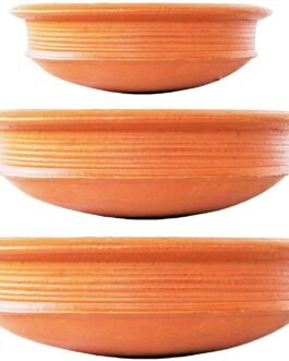 Clay cooking pots / Meenchatty- Red 3 Nos